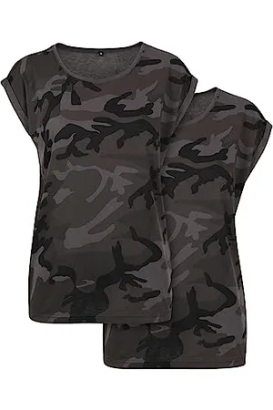 Build Your Brand Damski T-shirt Ladies Extended Shoulder Camo Tee 2-Pack darkcamo L, , L