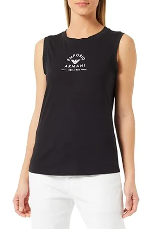 Emporio Armani Damska kultowa bawełniana koszulka bez rękawów Logoband, , M