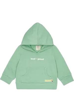 loud + proud Unisex dziecięca bluza z kapturem z logo, z bawełny ekologicznej, certyfikat GOTS, , 98-104