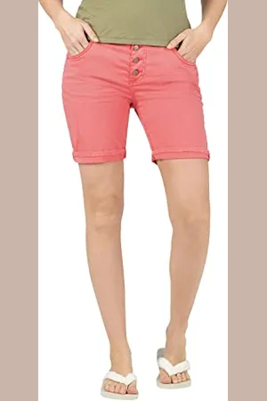Timezone Damskie szorty Regular JILLYTZ - Regular Fit - różowe - Strawberry Pink, , 32