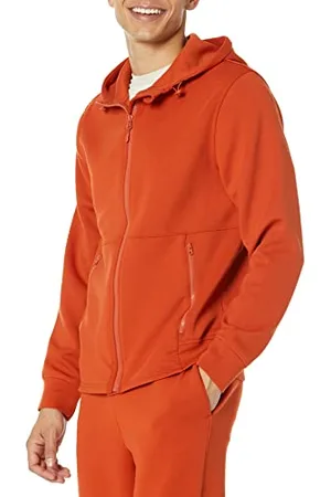 Amazon Męska bluza z kapturem z zamkiem błyskawicznym (dostępna w dużych i wysokich), rdzawo-pomarańczowa, rozmiar 5XL, duża