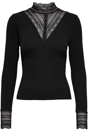 ONLY Onltilde L/S High Neck Lace Top Jrs Noos Koszulka z długim rękawem Kobiety, , XS