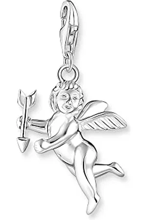 Thomas Sabo Charm-Anhänger Engel aus 925er Sterlingsilber hergestellt, dreidimensional gearbeiteter Charm mit Amormotiv, Maße: 36 x 18 mm,0001-001-12