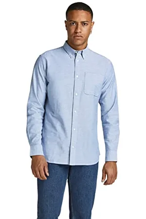 JACK & JONES Mężczyźni Koszula Jprbrook Oxford Shirt L/S Noos , , L
