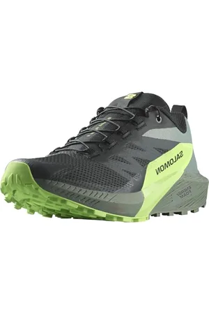 Salomon Sense Ride Męskie buty do biegania w terenie, amortyzacja i reakcja, wszechstronny chwyt, lekka cholewka, czarne, 44 cm, Sense Ride 5 Czarny wieniec laurowy Zielony Gekon, 44 EU