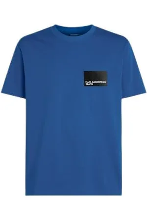 Karl Lagerfeld Regular Short Sleeve Box Logo Tee, niebieski, XXL