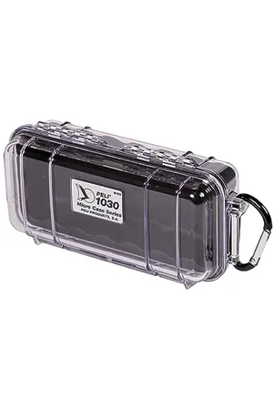 Peli 1030 Mała skrzynia podróżna na urządzenia elektroniczne, wodoszczelna i pyłoszczelna (IP67), pojemność 0,6 l, wyprodukowana w USA, przezroczysta/czarna wkładka