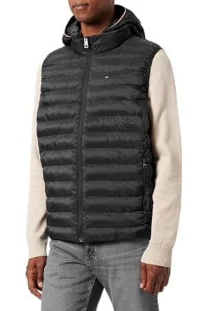 Tommy Hilfiger Damska kamizelka CRV LW Ocieplana GLOBALNA STRIPE WW0WW44316, czarna, 50, , 50