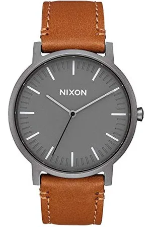 Nixon Zegarek na rękę Porter Skóra Gunmetal/Charcoal/Taupe, Gunmetal/Charcoal/Taupe, ONESIZE, Skóra