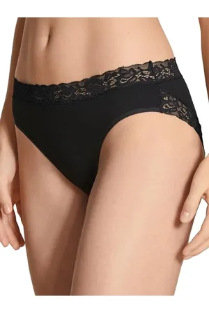 Calida Damskie majtki Natural Comfort Lace Slip, czarne, normalne