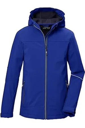 Killtec Chłopcy Kurtka softshell/kurtka outdoorowa z kapturem KOW 366 BYS SFTSHLL JCKT, dunkel stahlblau, 164, 42161-000