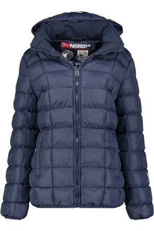 Geographical Norway Babette Lady Damskie długie grube ciepłe spodenki parkowe Jesień Zima - Cienki płaszcz ze sztucznego futra z kapturem - Kurtka wiatrówka - Elegancka damska kurtka puchowa