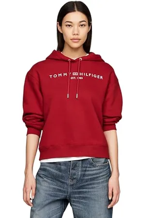 Tommy Hilfiger Damska bluza z kapturem MDRN REG CORP LOGO WW0WW43598, Dark Magma, XS, , XS