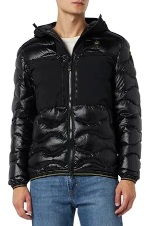 Blauer Kurtki Krótkie Wyściełane Pióro Kurtka Mężczyźni, , 3XL