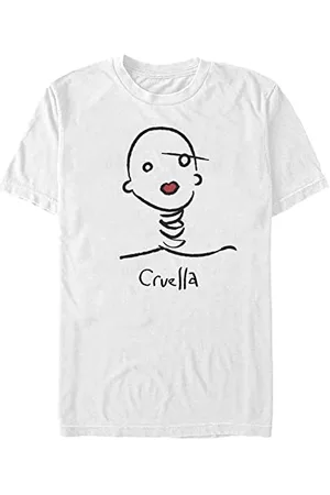 Disney Classics Unisex DNCA-Cruella Doodle Organic Short Sleeve T-Shirt, White, L, , L