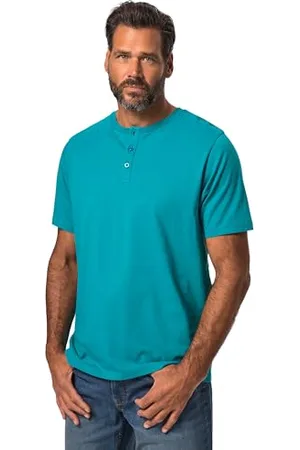 JP 1880 Męskie, duże rozmiary, Basic-Henley, , 7XL