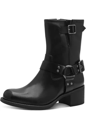 Marco Tozzi Damskie botki Zip+Slip 2-25388-43 modne kozaki, czarne, 42 EU, , 42 EU