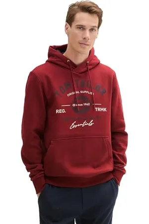 TOM TAILOR Męska bluza z kapturem z nadrukiem logo, , XL