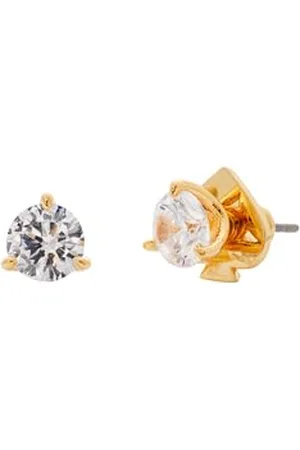 Kate Spade Mini Trio Prong Studs, Clear/Gold