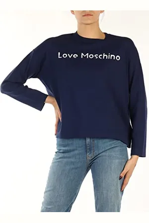 Moschino Damski sweter z długim rękawem z okrągłym dekoltem, , rozmiar 48, , 48
