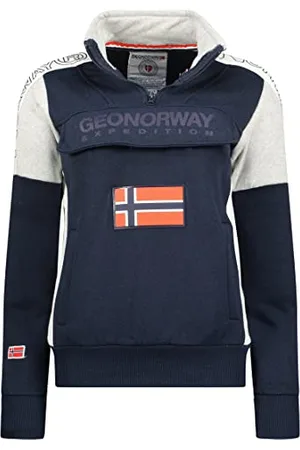 Geographical Norway Fagostino Lady - Damska bluza z kapturem z kieszeniami kangurka - Bluza damska na co dzień sweter z długim rękawem ciepły, , XXL