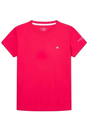 Hackett Small Logo Tee T-shirt dla chłopców, różowy (fuksja), 7 lat, , 7 lat