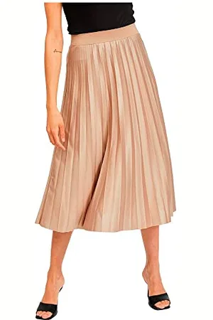 VILA Nitban Coated Pleated Midi Skirt, , XS