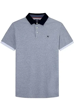 Hackett Męska koszulka polo z tkanym kołnierzem, , 3XL
