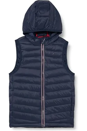 JACK & JONES Jack&Jones chłopięca kamizelka pikowana JCONEW Pocket Hood BW MNI, granatowa marynarka/szczegóły: SOLID, 110, , 110