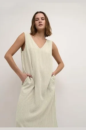 Kaffe Damska sukienka dekolt bez rękawów kieszenie Mid-Calf Length Casual Fit Kobiety, , 40