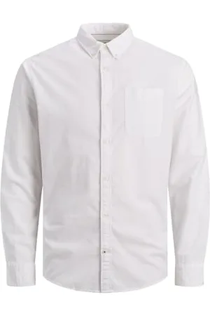JACK & JONES Men Classic Plus Big Size Shirt | Basic Oversize Longseeve Shirt | Uni Business JJEOXFORD, Colours: , Größe Hemd:5XL