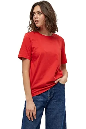 Minus Cathy Gots T-shirt z krótkim rękawem | T-shirt damski w kolorze białym | jesienna bluzka damska, , L