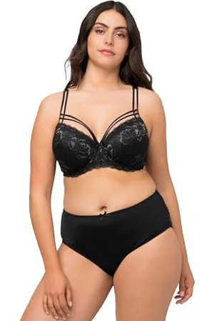 Ulla Popken Damskie duże rozmiary, z fiszbinami, miękkie miseczki, paski crossed straps, , 85E