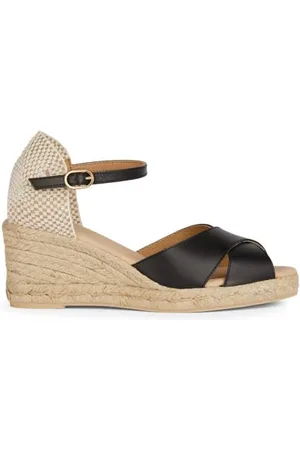 Geox Damskie sandały D GELSA Low A Wedge, czarne, rozmiar 38 EU, , 38 EU
