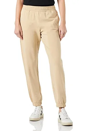 Champion Damskie Legacy American Classics polarowe z wysoką talią, zrelaksowane elastyczne spodnie dresowe z mankietami, taupe Brown, M