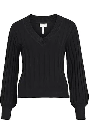 Object OBJALICE L/S dekolt w serek sweter z dzianiny NOOS, , XS