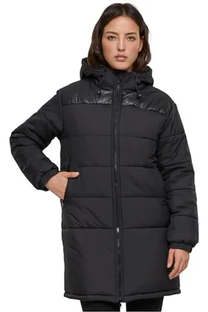 Urban classics Damska kurtka z kapturem, mieszana kurtka puffer coat black XL, , XL