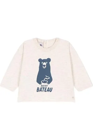 Petit Bateau A08G7 Koszulka z długim rękawem, Beżowy Montelimar Chine, 18 miesięcy dla niemowląt, , 18 meses