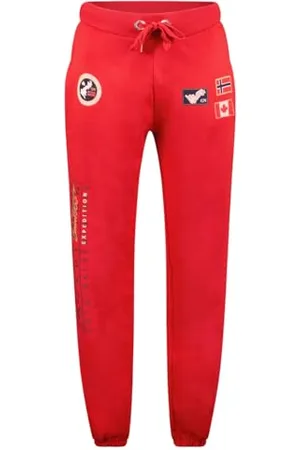 Geographical Norway Maturo Men Maturo Men Spodnie Jogging Style - Miękka wygodna odzież sportowa - Męski dres z bawełny - Jesień Zima Wiosna Lato (Czerwony S), , S