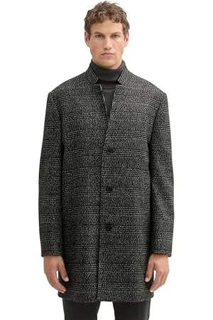 TOM TAILOR 1042405 Płaszcz, 35749-Black Big Glencheck, XL Mężczyźni, , XL