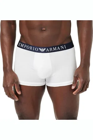 Emporio Armani Męskie rozciągliwe bardzo cienkie bawełniane spodenki, białe, M, , M