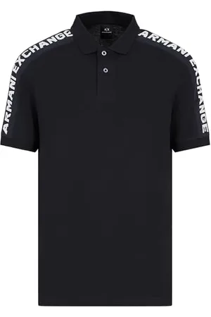 Armani Exchange Męskie krótkie rękawy żakardowe logo Polo, DEEP Navy, XL, , XL