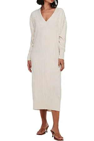 ONLY Damskie Onlnew Tessa L/S Midi V-Neck KNT Long Dresses, , S