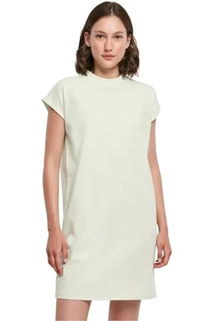 Build Your Brand Damska sukienka Turtle Extended Shoulder Dress, damska sukienka z bawełny z wyciętymi ramionami, dostępna w wielu kolorach, rozmiar XS-5XL, , XL