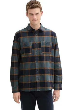 TOM TAILOR Męska koszula Comfort Fit w kratę, , M