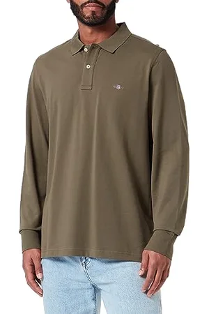 GANT Męska koszulka polo REG Shield LS Pique Rugger, , standardowa, , M