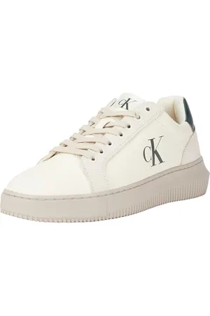 Calvin Klein Jeans Męskie buty sportowe Chunky Cupsole Authentic YM0YM01123, beżowe (kremowa biel/skorupka jajka/zielony), 43 EU, , 42.5 EU