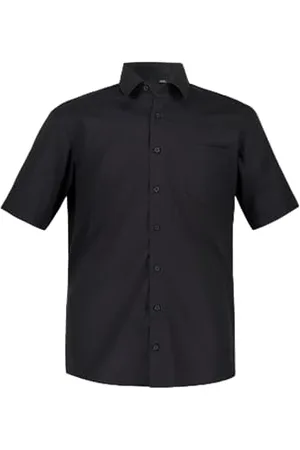 JP 1880 Męska, duże rozmiary, duże rozmiary, koszula męska, L-8XL, biznesowa, nie wymaga prasowania, kołnierzyk kent, rękawy do połowy, wygodne dopasowanie, do 8XL czarna XL 804891100-XL, , XL