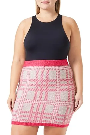 VILA VICILIA HW Check Knit Skirt/SU, , XL