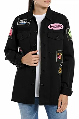 Replay Koszula damska W2091, 099 czarna płyta, XL, , XL
